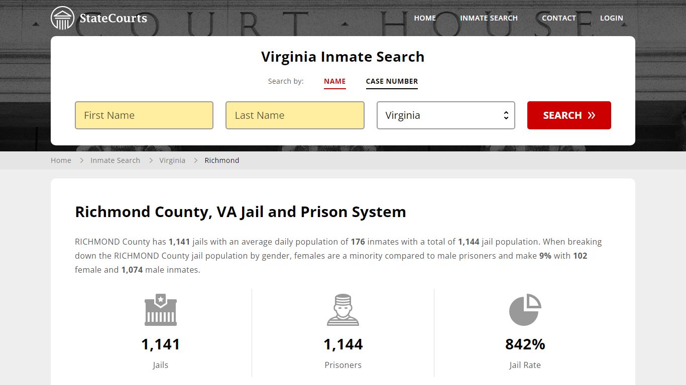 Richmond County, VA Inmate Search - StateCourts